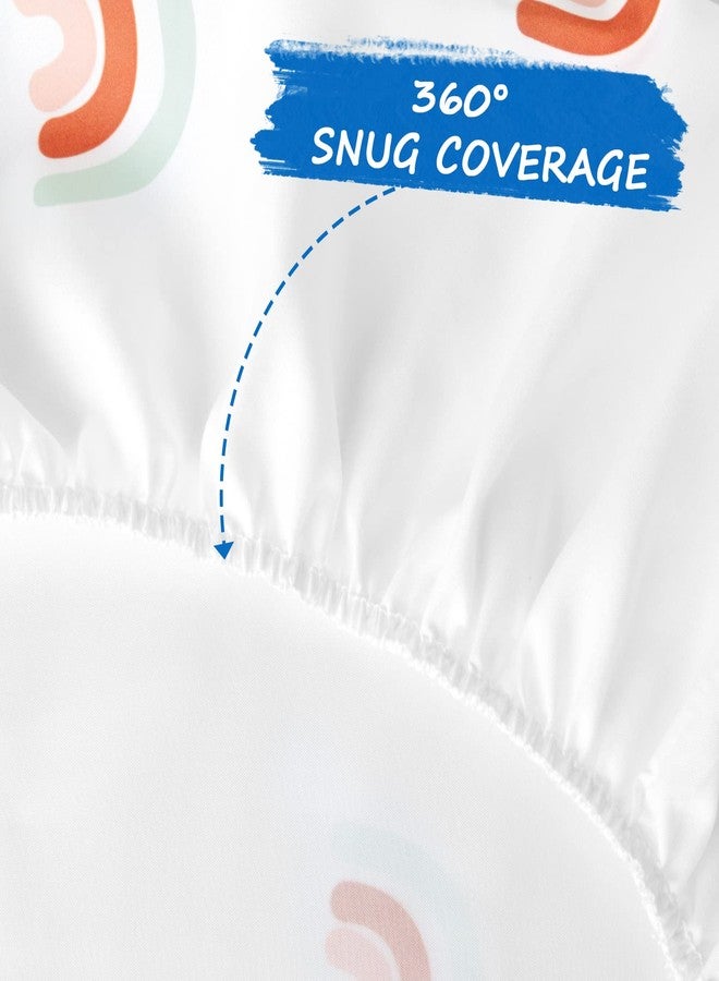 Coldwind Rainbow Changing Pad Cover 2 Pack Diaper Changing Table Pad Covers 32”x17”x5.5” for Standard Baby Changing Pads Universal Microfiber Soft Cradle Sheets for Baby Boys Girls, Rainbow - Image 2